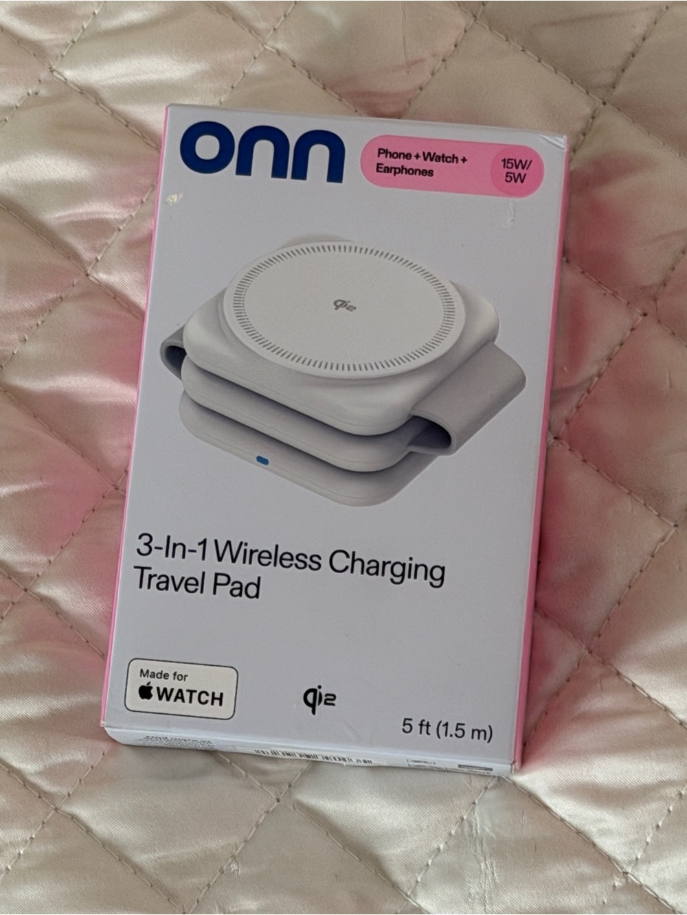 ONN 3-in-1 Wireless Charging Foldable Charger,NIB